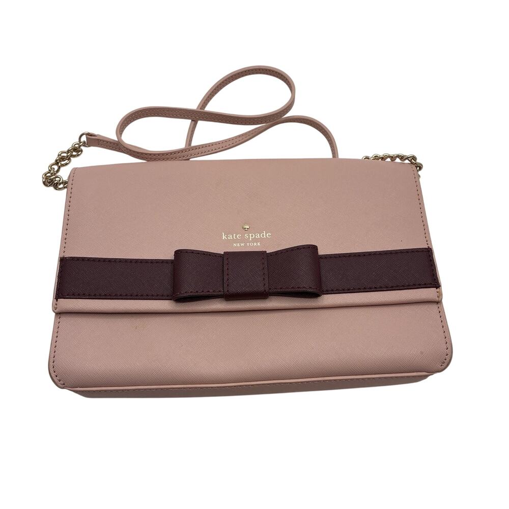 Kate Spade NY Kirk Park Saffiano Veronique Crossbody(Rosy Cheeks/Cherrywood)